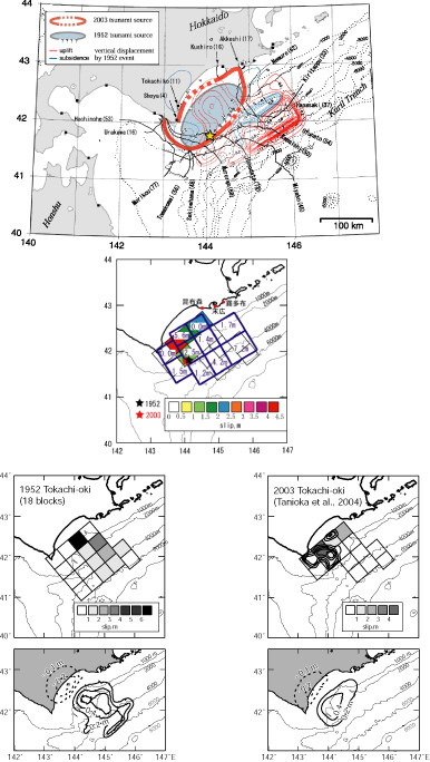 図12－2 1952年及び2003年十勝沖地震の津波数値解析による