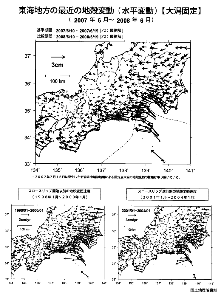 Recent Crustal Movements in the Tokai Region (Horizontal Movements