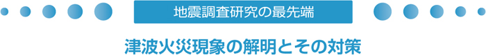 地震調査研究の最先端　津波火災現象の解明とその対策