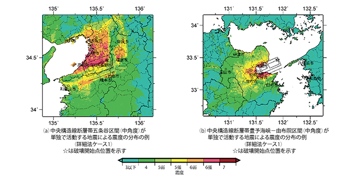 図2　震源断層を特定した地震動予測地図の例