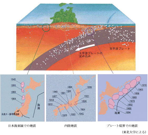 地震はどのようにして起きる 日本は地震大国です １年３６５日 毎日どこかで地震が起きています ときには阪神 淡路大震災のように 甚大な被害をもたらす大 地震が発生することもあります しかし たくさん地震が起きているといっても 地震の